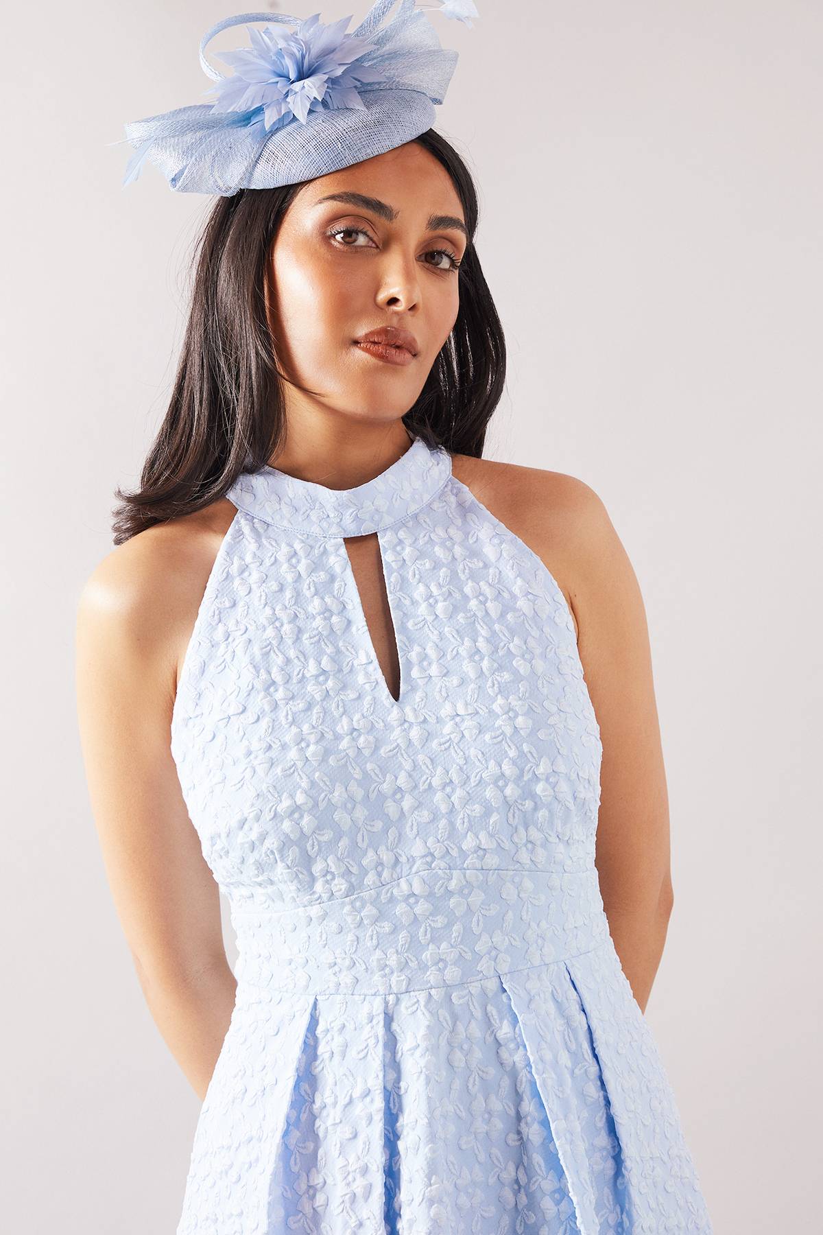 Wallis Robe Midaxi à Col Halter en Jacquard Floral Petite