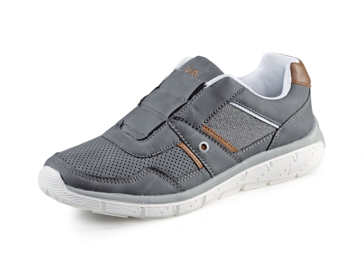 Slipper aus Synthetik mit Textil-Einsätzen