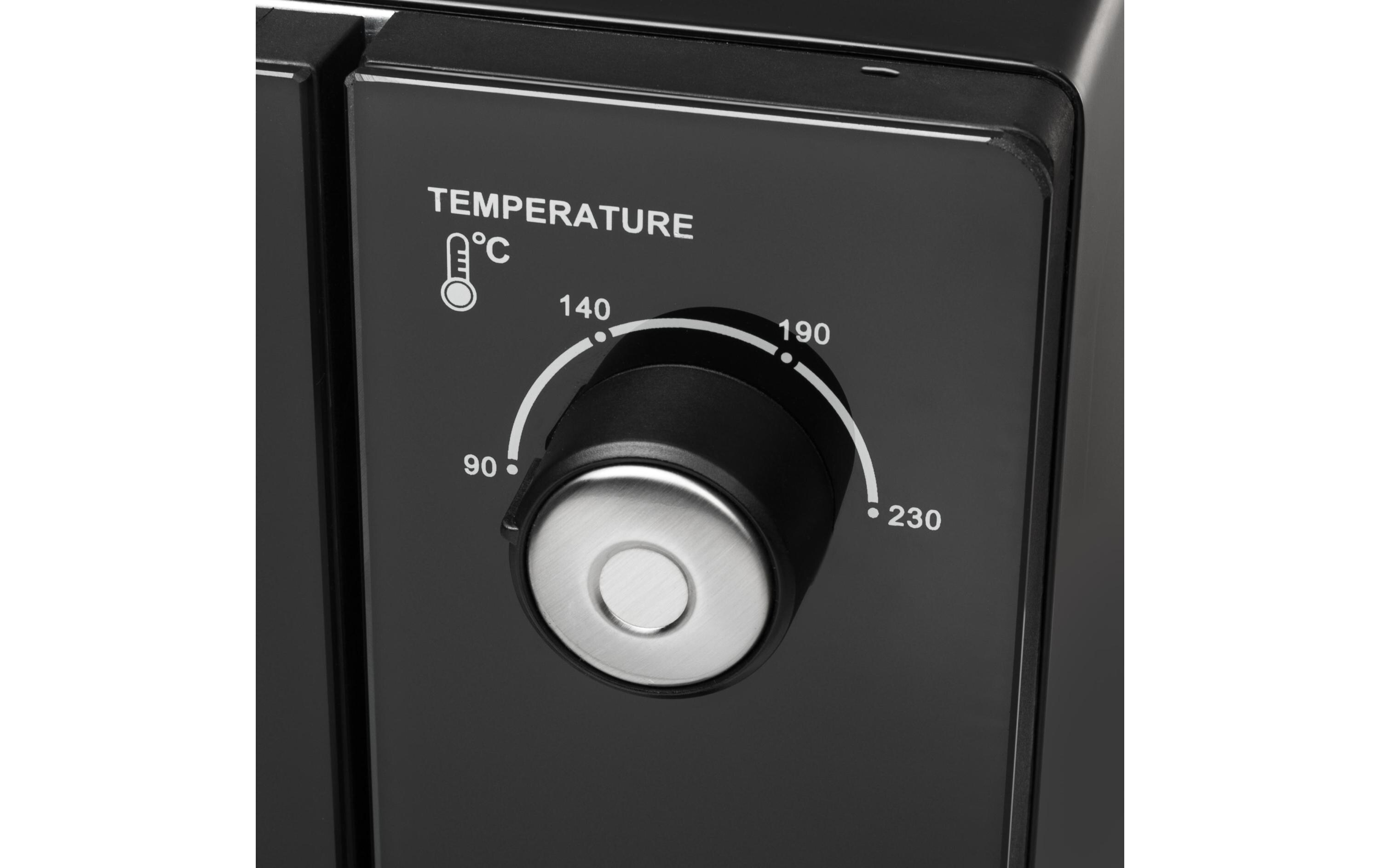 Backofen Deluxe 45 l, Schwarz<br>Kompakter Konvektionsbackofen mit Grill- und Auftaufunktion