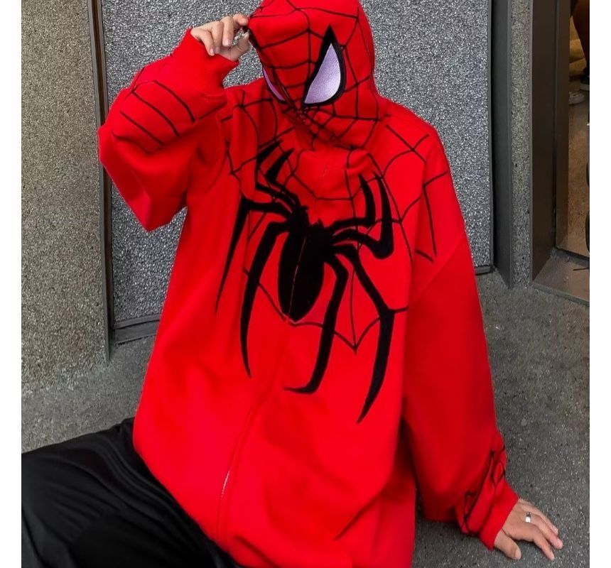 Bay Go Mall - Hoodie met geborduurde spin