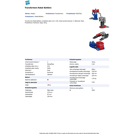 Transformers one battling robot figurer