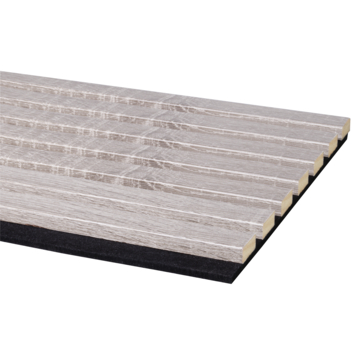 Lattenwand Decowall Acoustic grijs 260x30cm,2 stuks (1.56m2)