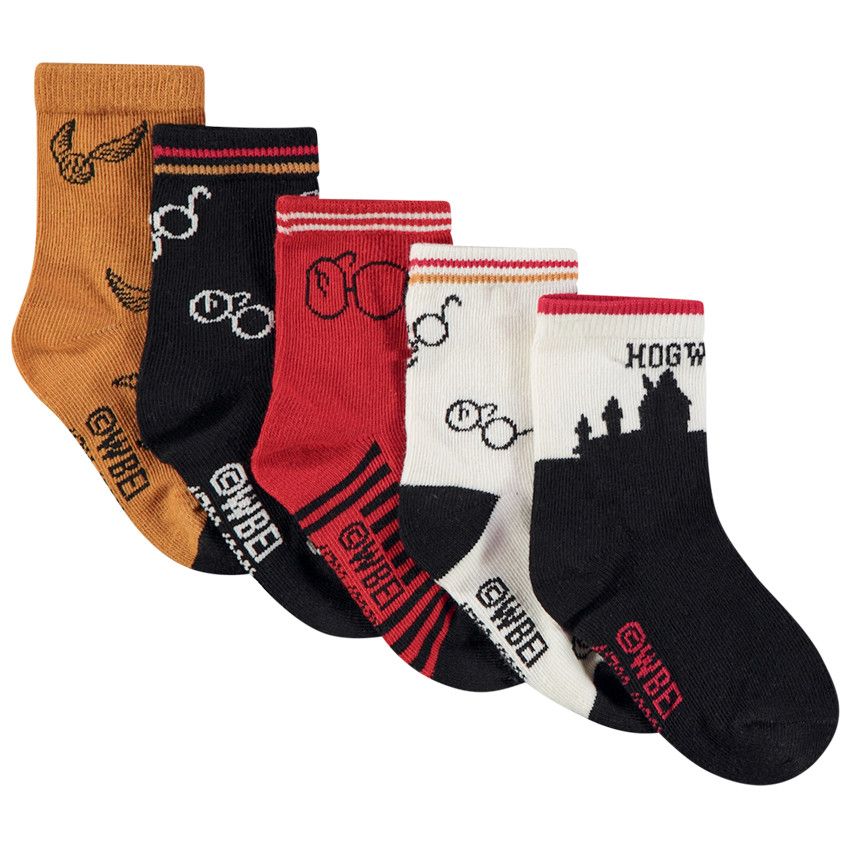 Lot de 5 paires de chaussettes Harry Potter Warner pour bébé garçon - Noir