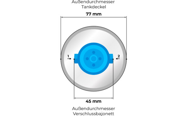 Alb Filter Entry Adapter 2-Pin Wechseladapter für 78 mm Tankdeckel