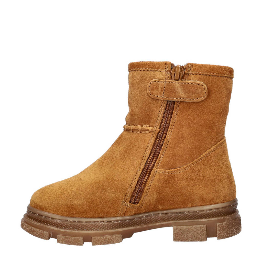 Nelson Kids suède enkelboots cognac