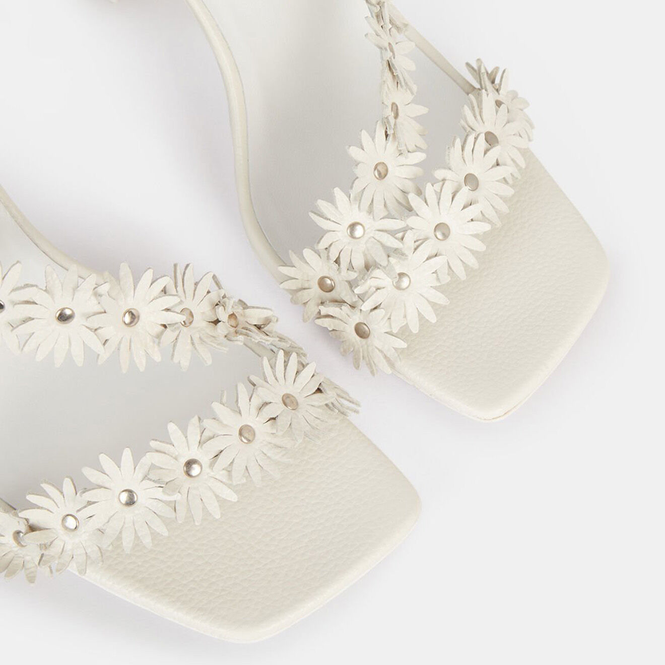 By Far Sandales en Cuir blanches - Talon 9 cm
