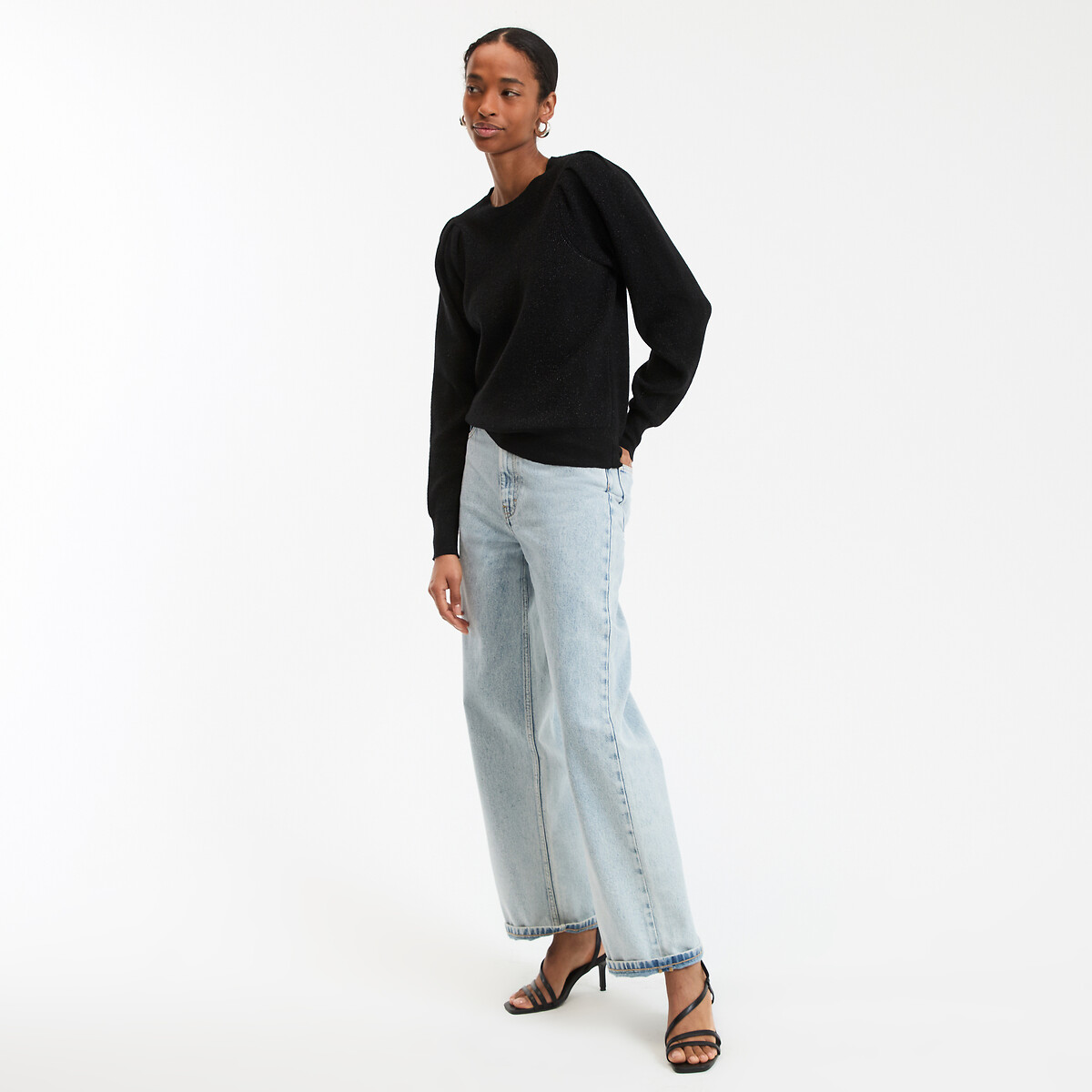 COLEÇÃO LA REDOUTE<br>Suéter em malha fina com gola redonda