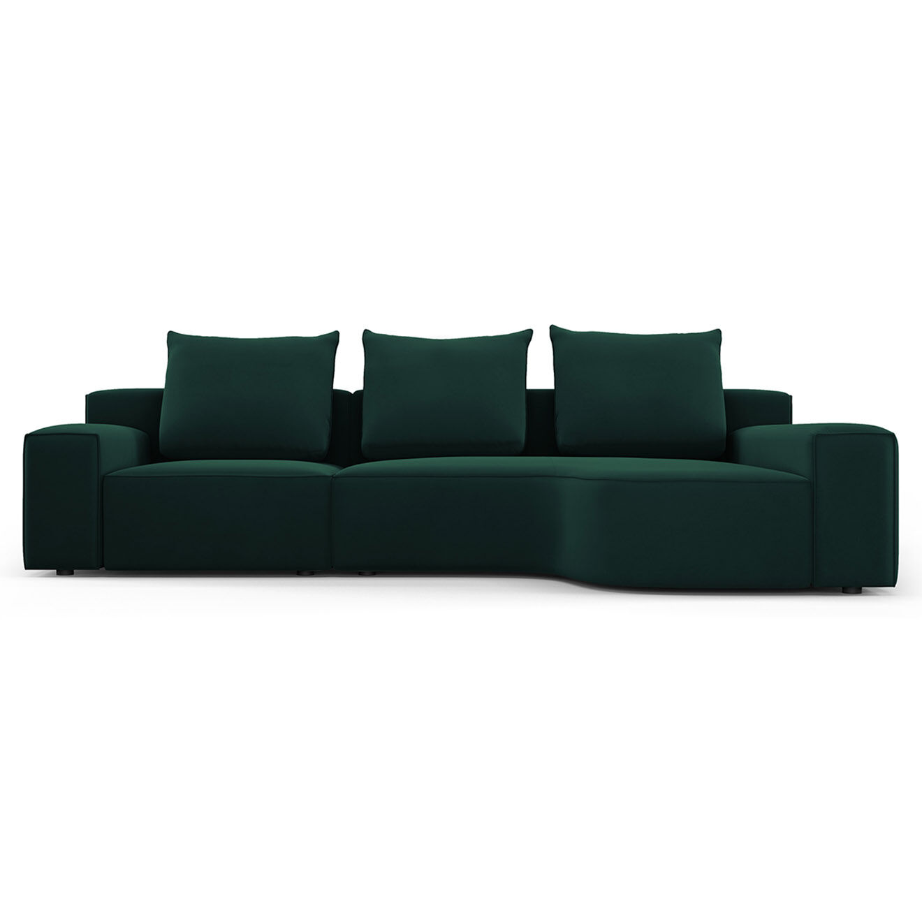 Mazzini Sofas Canapé d'angle Droit Velours Ivy 4 Places vert foncé - 280x137x89 cm