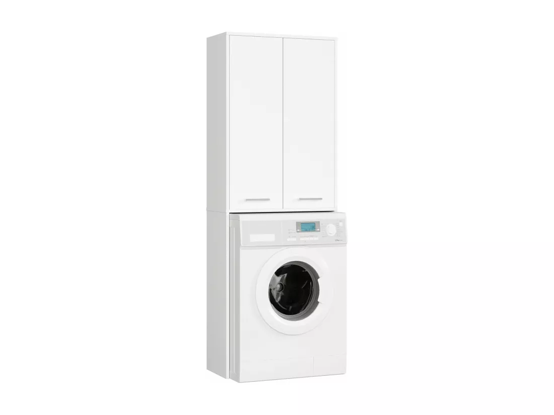 meuble machine a laver 2 portes 4 étagères 180x64x30 cm