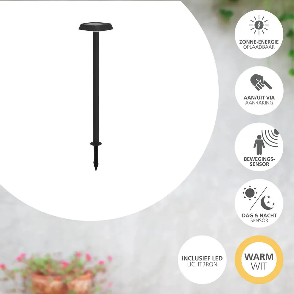 EGLO Dreoli Solar Priklamp - LED - 103,5 cm - Zwart/Wit