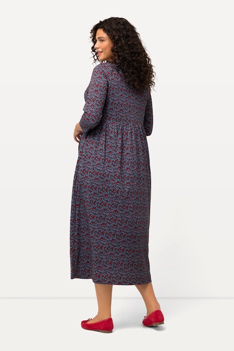 Jerseykleid, Herzen, Carree-Ausschnitt, 3/4-Arm