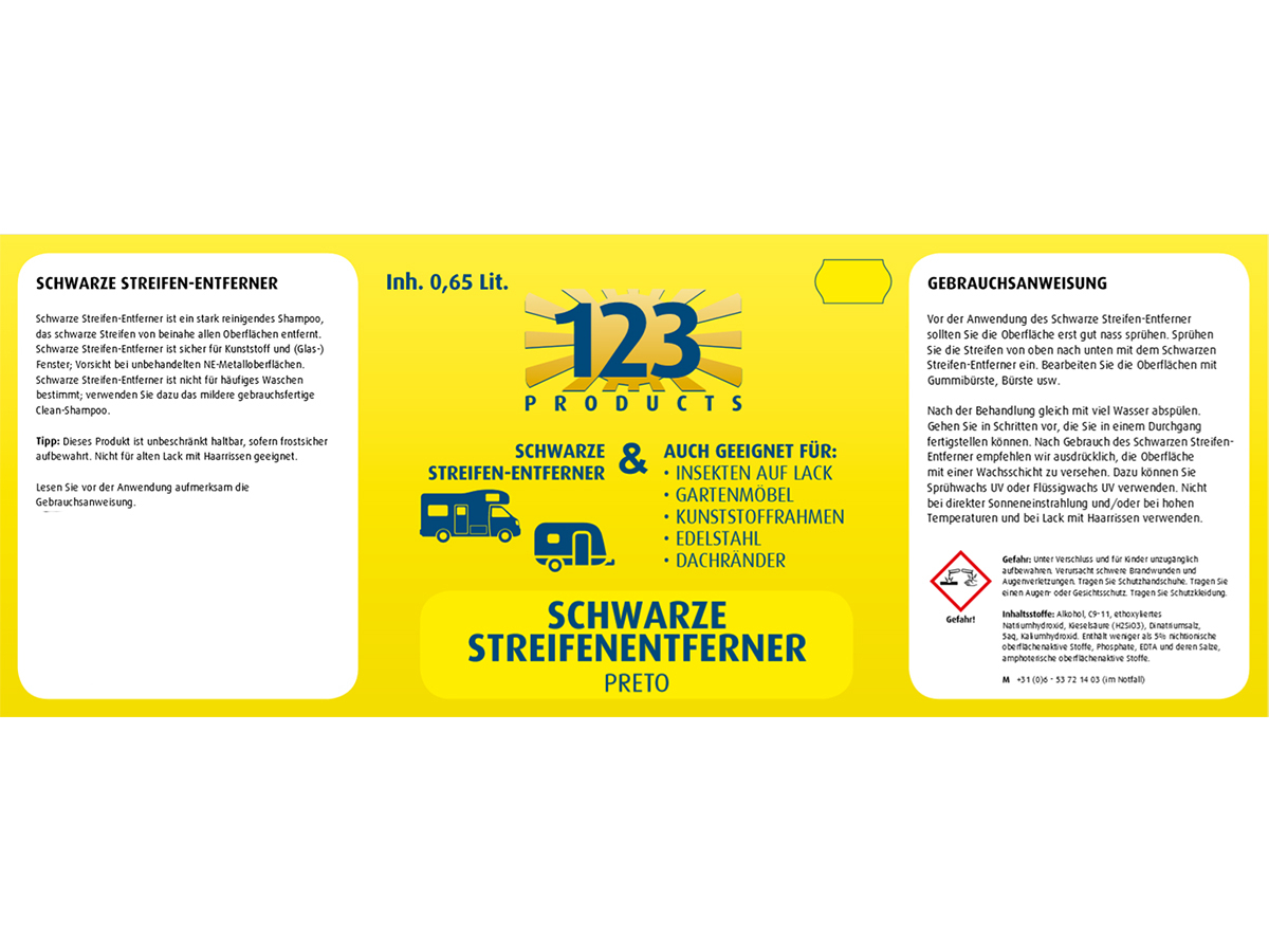 123 Products zwarte strepen verwijderaar