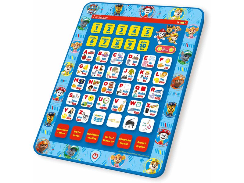 Lexibook Paw Patrol DE/EN Bilinguales Lerntablet mit Alphabet und tollen Funktionen