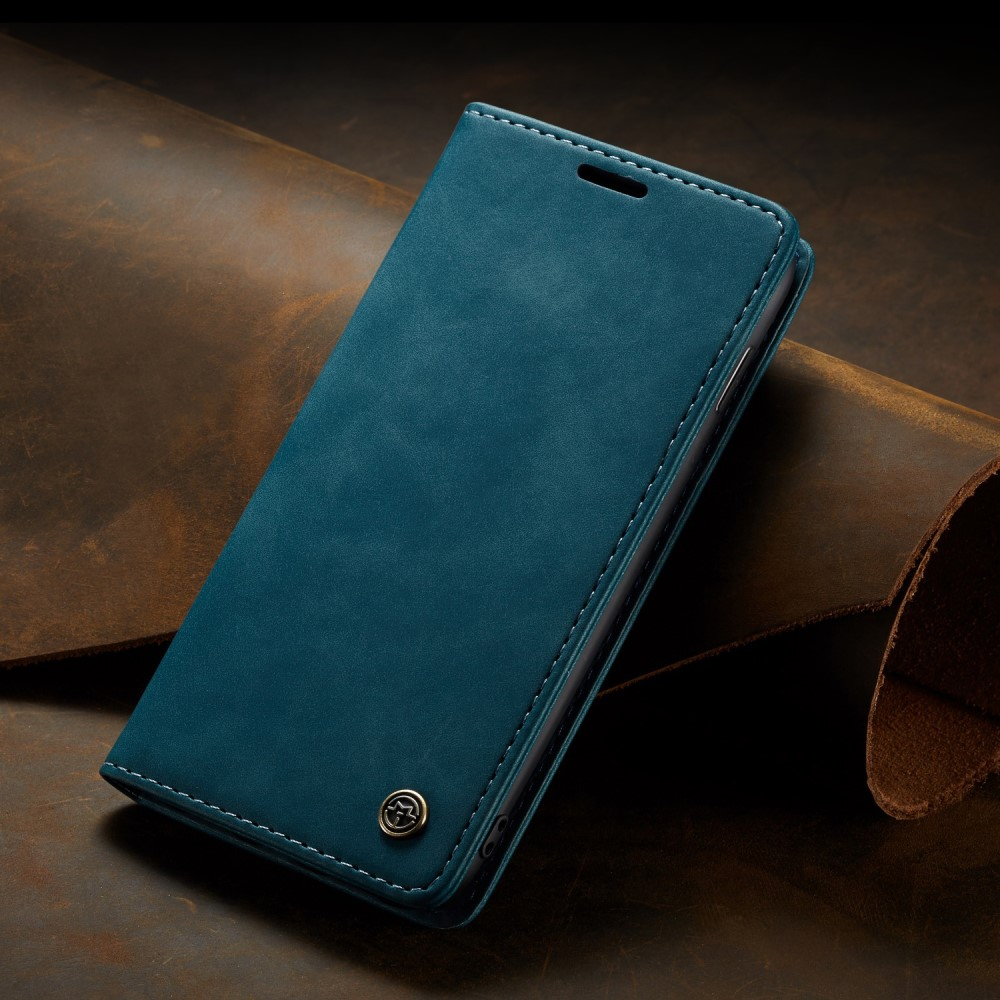 Samsung Galaxy S10 Leder Tasche Flip Wallet Etui mit Kartenfächern - Blaugrün