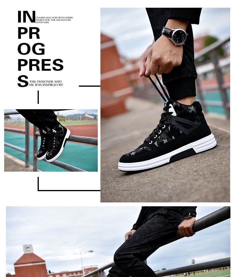Tanzanite - Hoge sneakers met sterrenprint