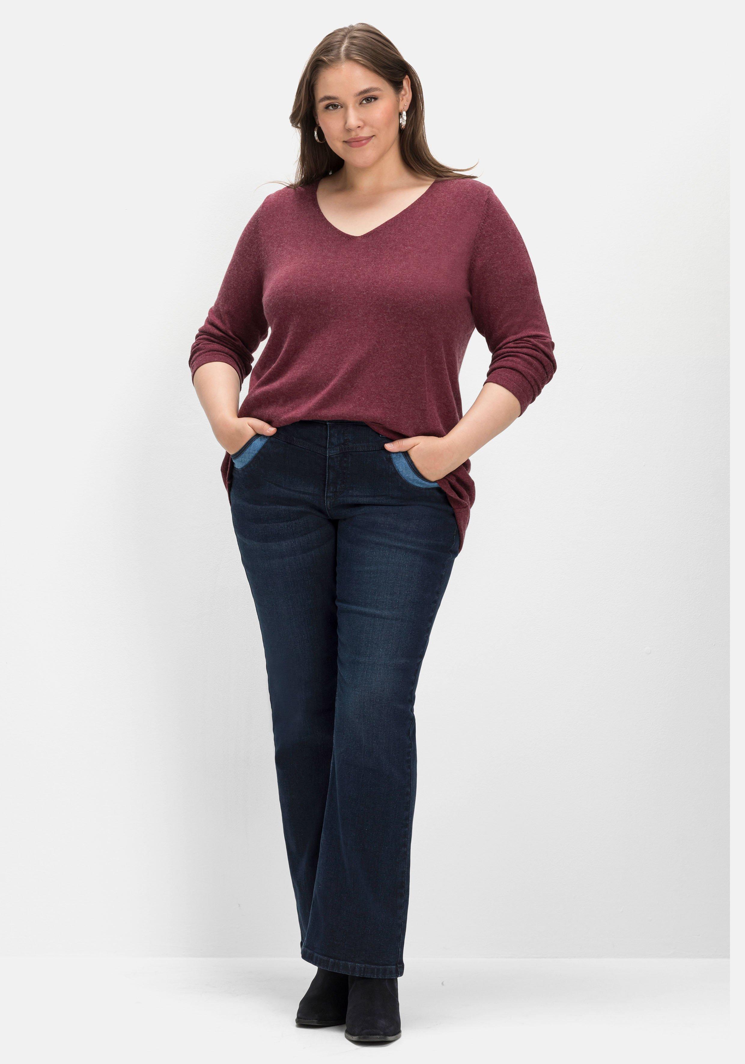 Pullover mit Kaschmir und Ajourstrick-Details
