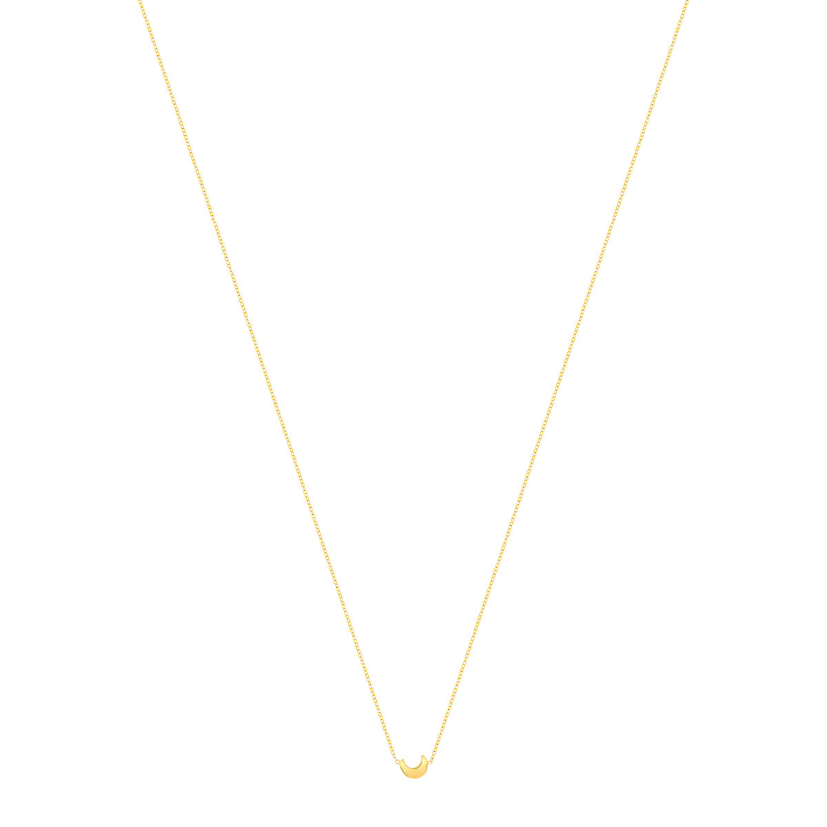 Collier or 375 jaune, motif croissant de lune 45 cm