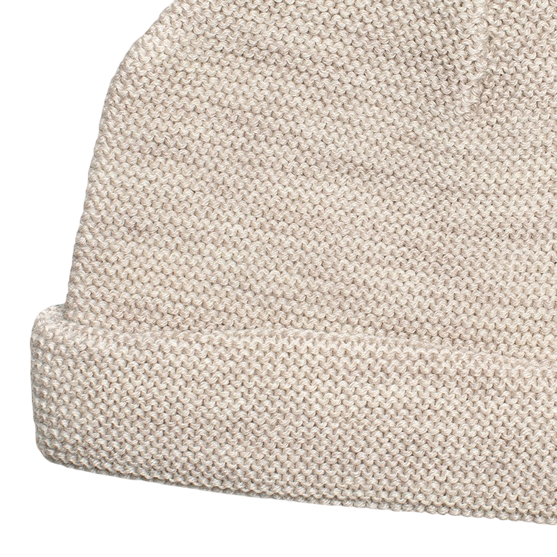Mütze Merinowolle beige-mélange