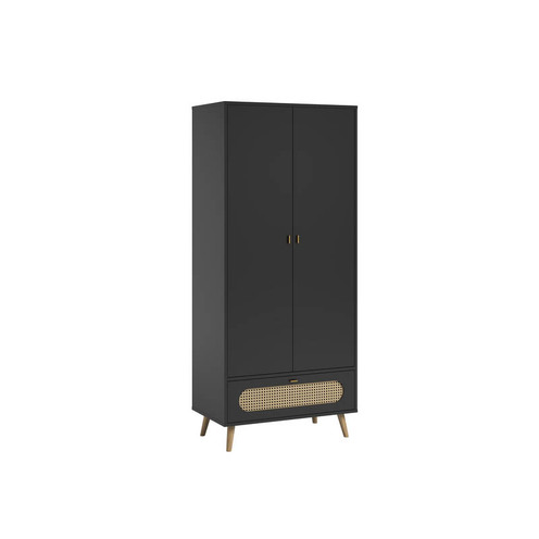 Armoire 2 portes CANNE Noir - VOX