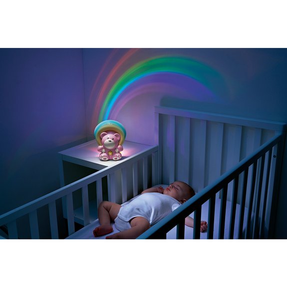 Veilleuse ourson arc-en-ciel rose