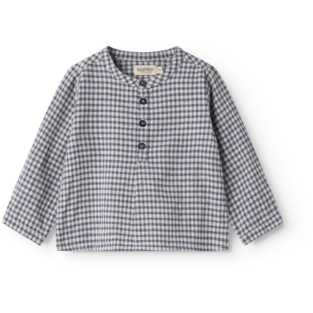 Køb MarMar Cotton Linen Marine Check Totoro Skjorte