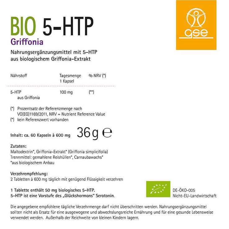 5-Htp Griffonia Tabletten Bio, 60 St