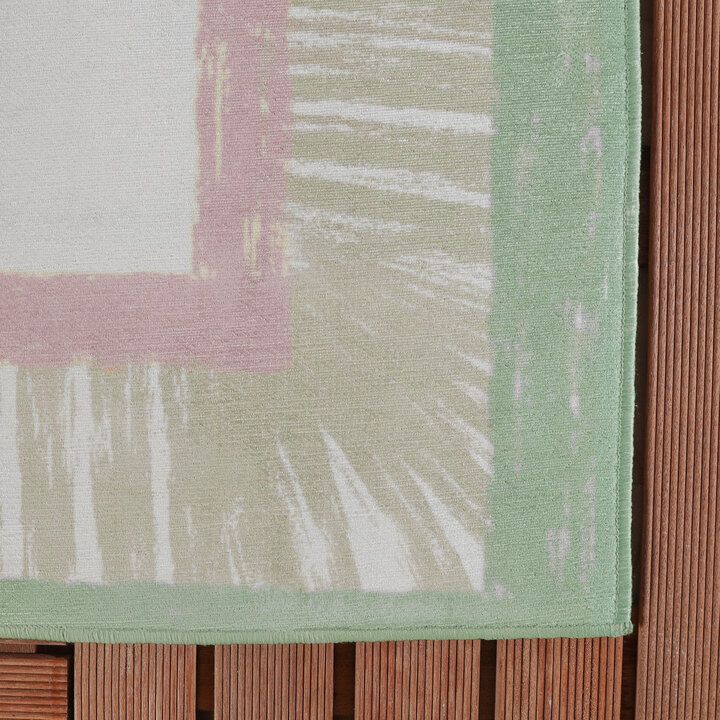Buitenvloerkleed - Oasis Palm Roze/Groen | OEKO-TEX & Wasbaar