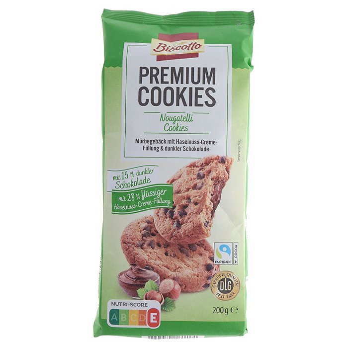 BISCOTTO Premium Cookies 200 g, Nougatelli