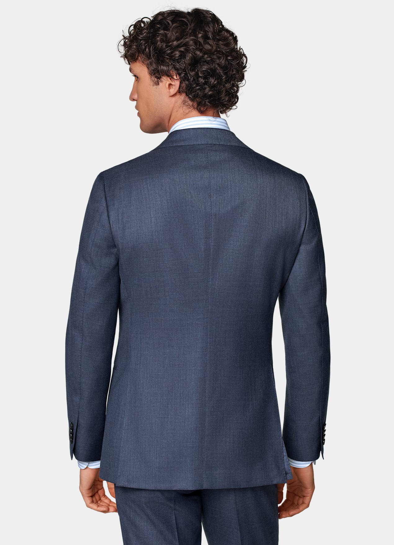 Costume Havana coupe Tailored bleu moyen