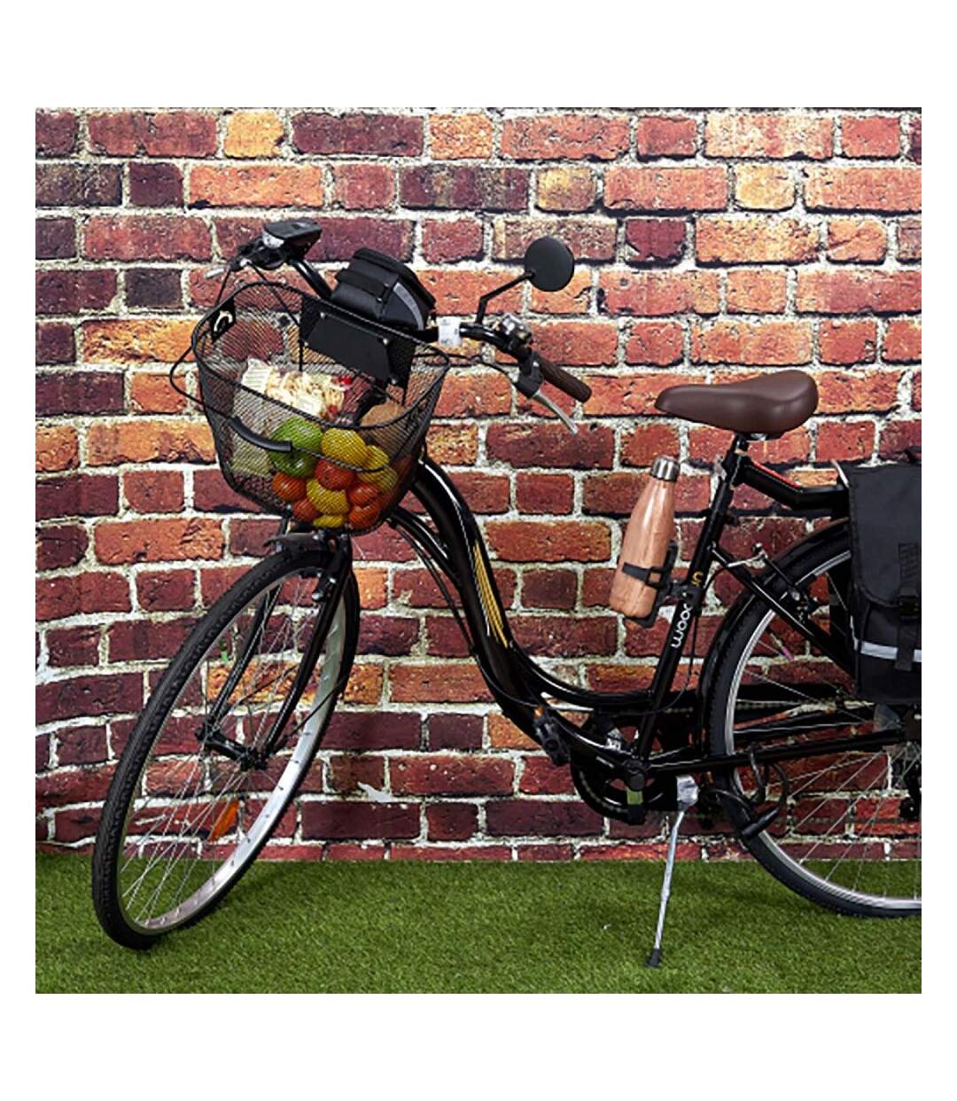 Panier vélo en métal noir clip automatique 10L
