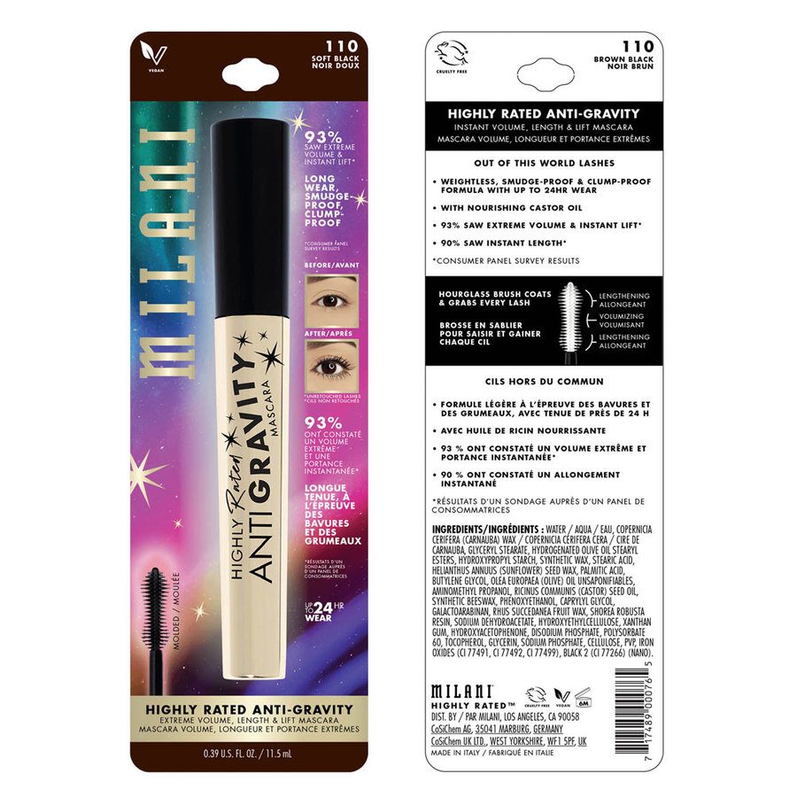 Milani Cosmetics Highly Rated Anti-Gravity Mascara 110 Brown/Black 11,5ml