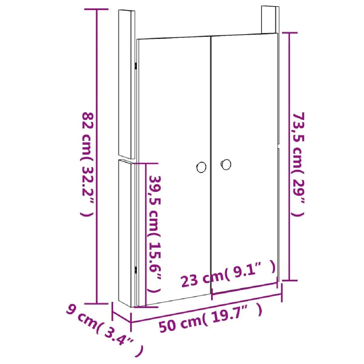 vidaXL Portes de Cuisine - Bois Douglas