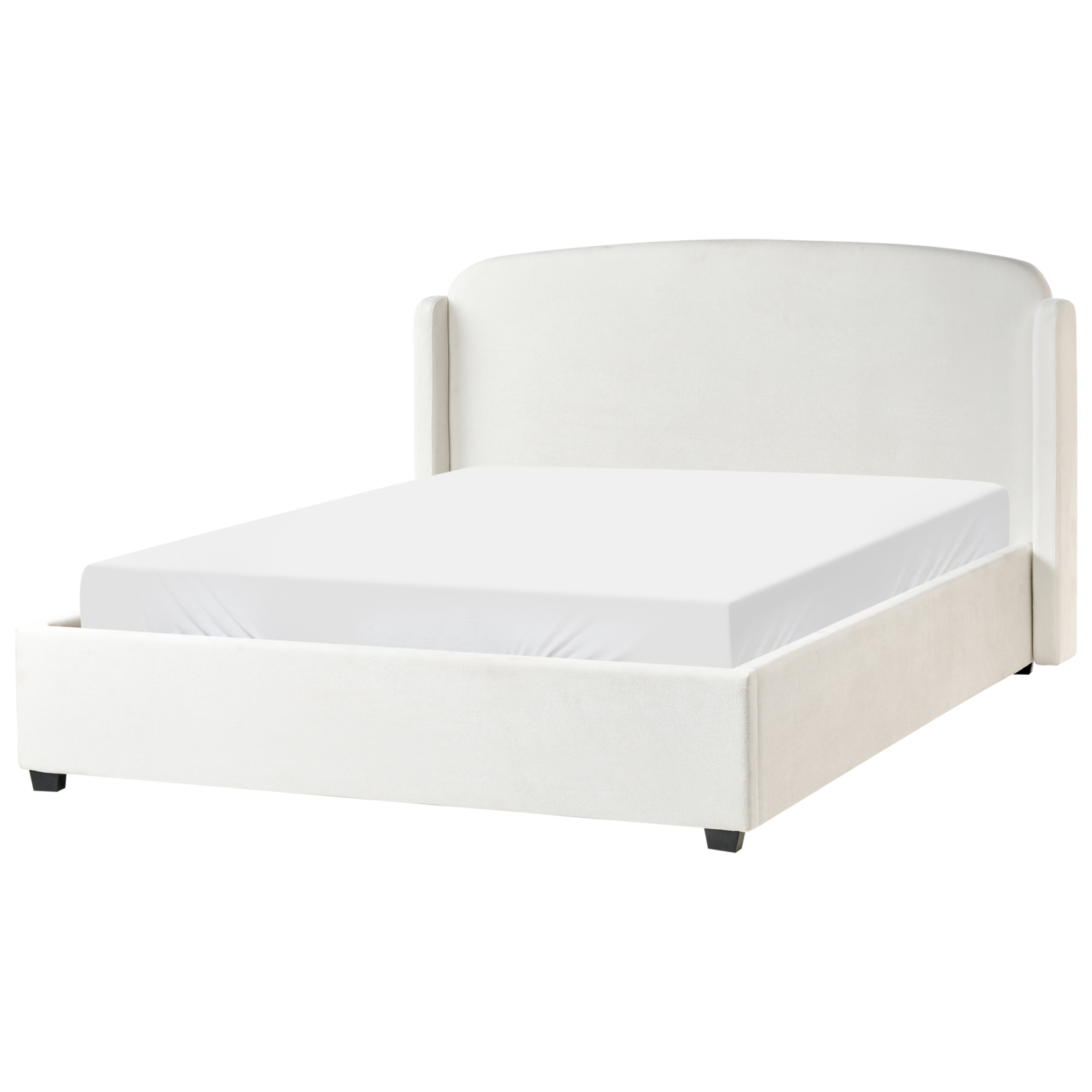 Beliani-BERNAY-Bed opbergruimte -Gebroken wit-160 x 200 cm-Polyester