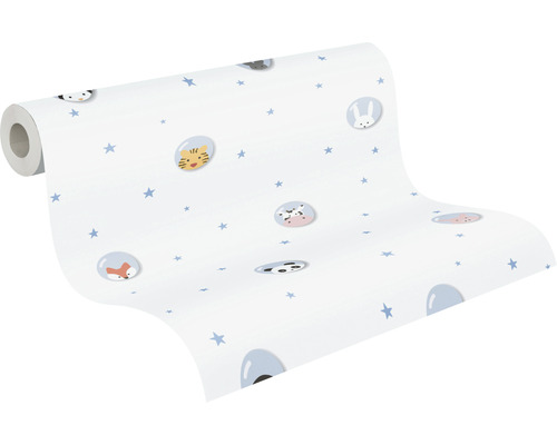 Vliesbehang 38143-3 Little Love Stars & Animals blauw