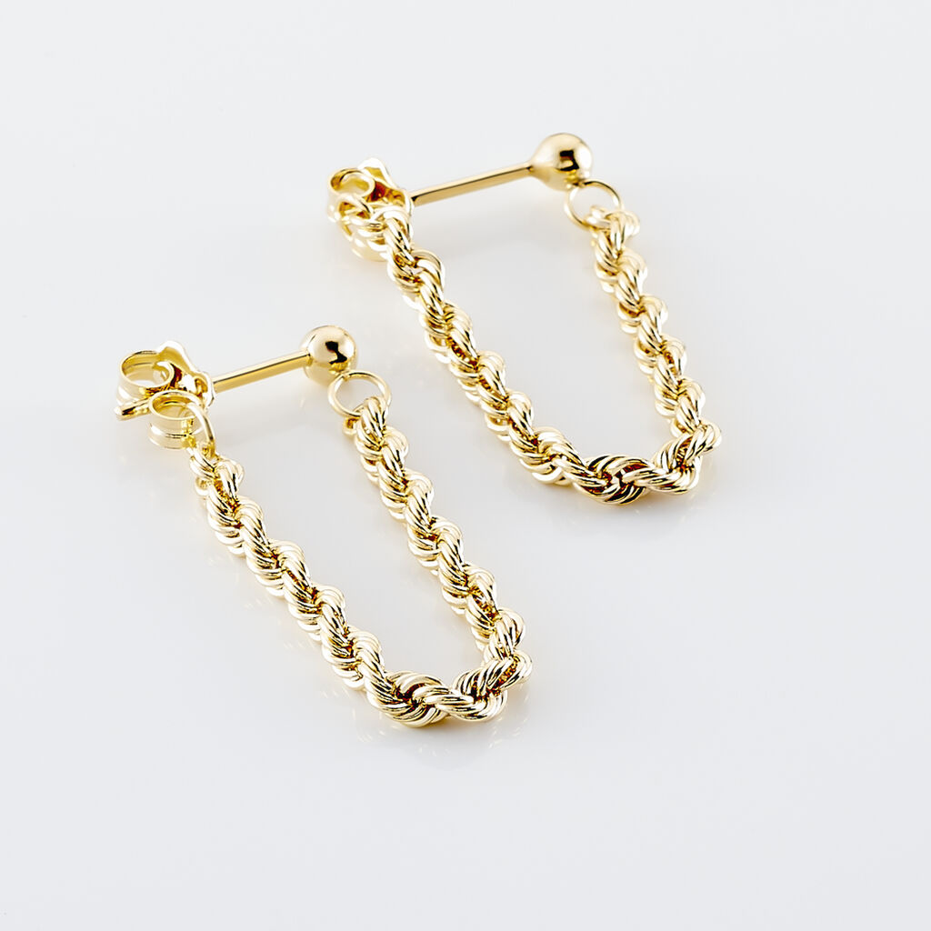 Boucles D'oreilles Pendantes Jerry Corde Or Jaune