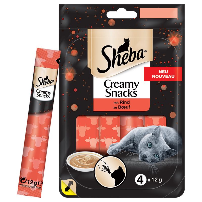 Lots économiques Sheba Creamy Snacks 8 x 12 g
