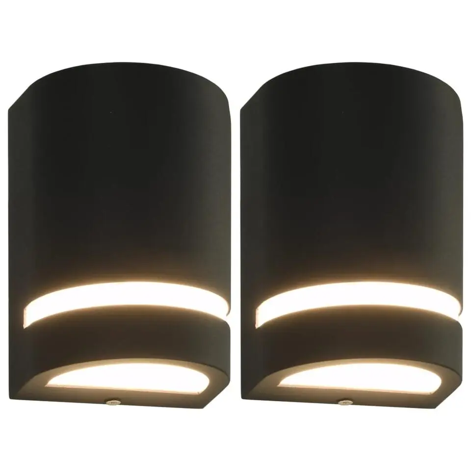 vidaXL - Wandlamp - Zwart - Aluminium - 75 x 95 x 150 mm - 2 stuks