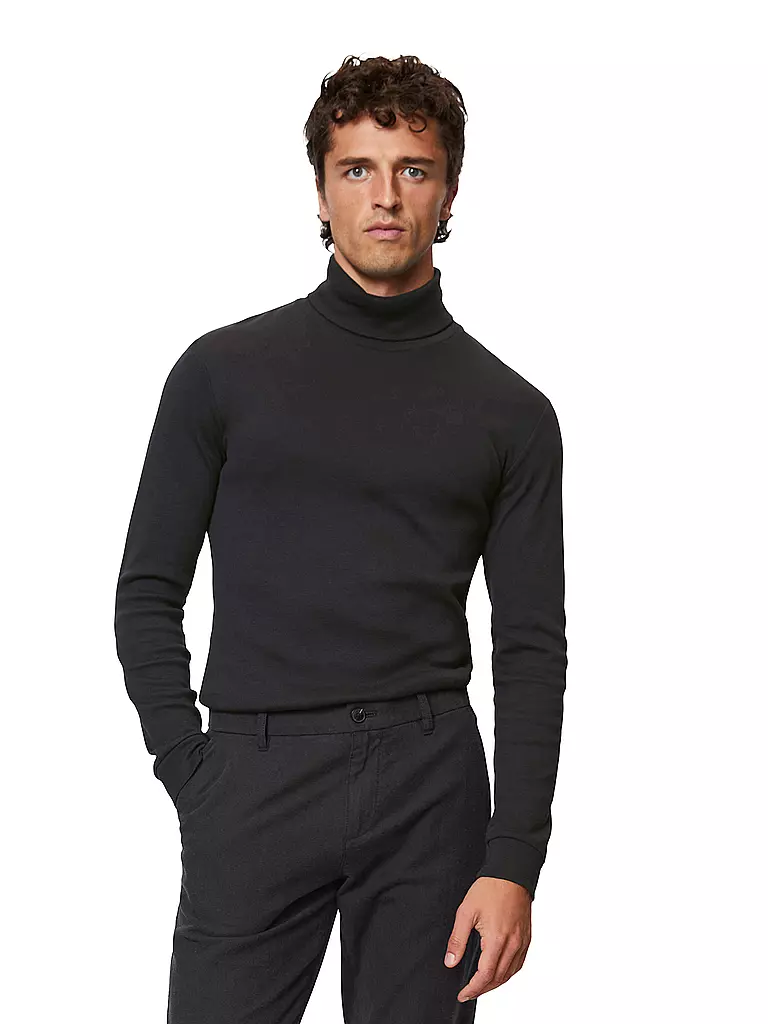 MARC O'POLO Rollkragenshirt schwarz