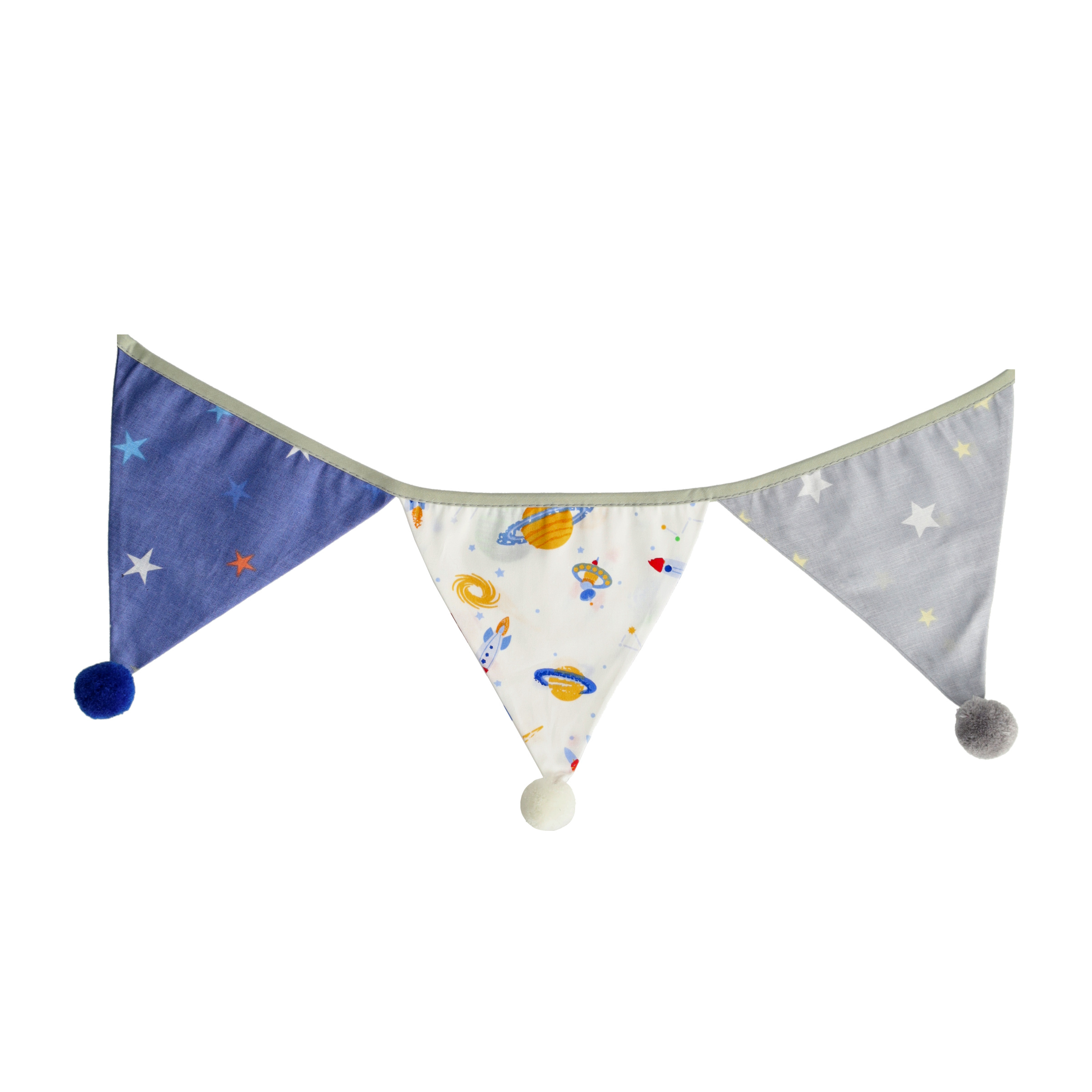 (3.5m) Stoff Wimpelkette Kinderzimmer Fahnen Girlande Party Deko Accessoire - Weltraum