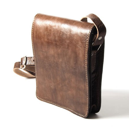 Messengertasche aus Leder, dunkelbraun, B 18 cm, H 20 cm günstig bestellen