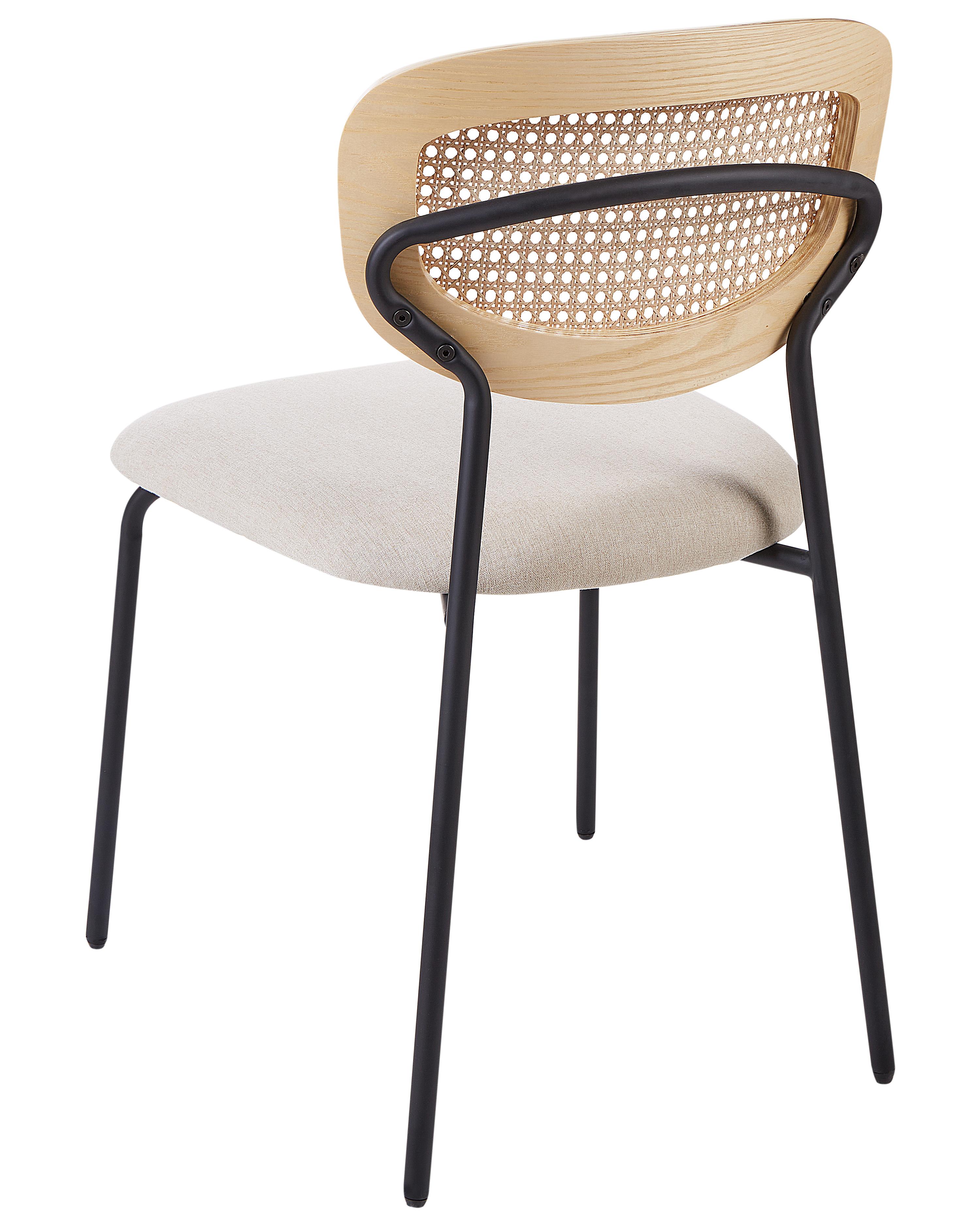 Set van 2 eetkamerstoelen MAYETTA Rotan Lichtbeige