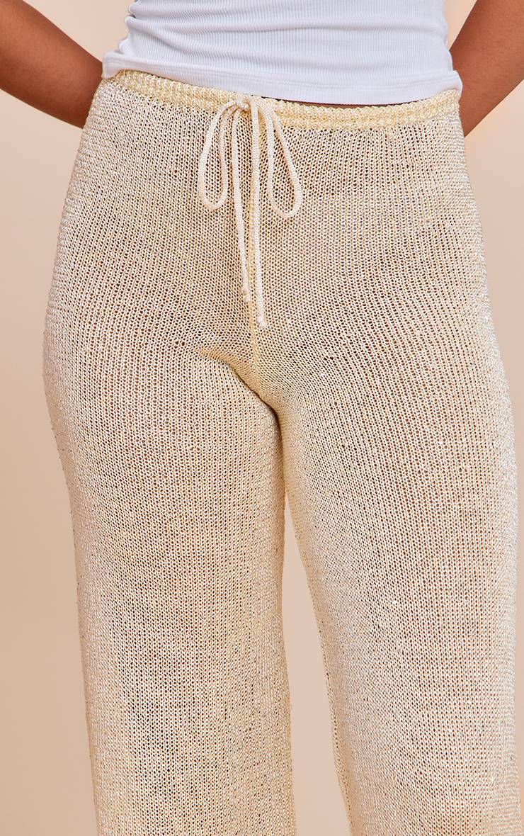 Citron Pantalon En Maille À Sequins