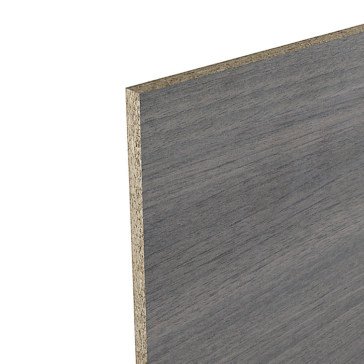 Crédence de cuisine aspect chêne grisé GoodHome Kabsa l. 300 cm x H. 60 cm x Ep. 10 mm