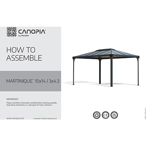 Palram – Canopia Martinique havepavillon 4300 - antracitgrå