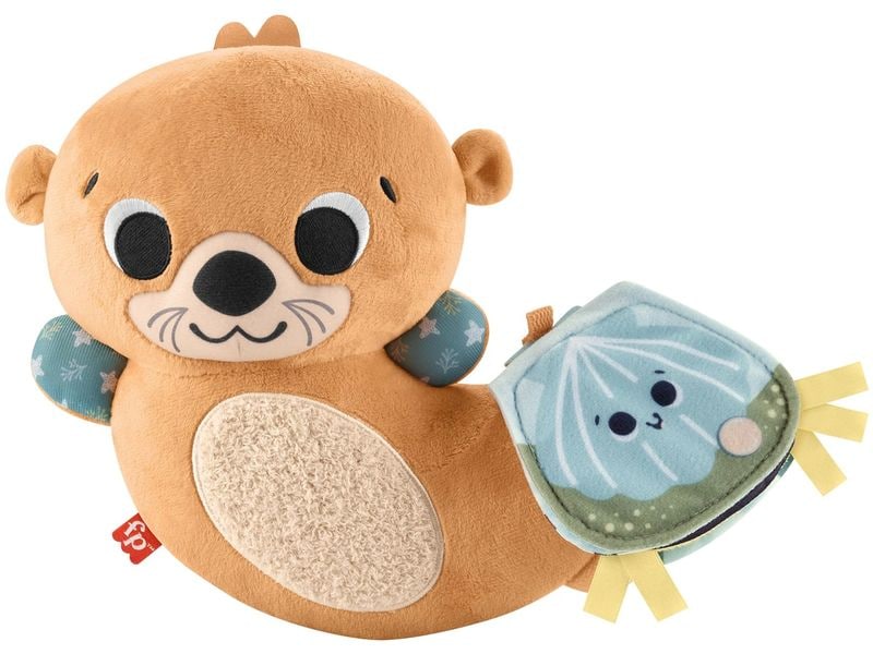 Fisher-Price 2-in-1 Bauchlage Otter Plüschspielzeug mit 2 Spielmöglichkeiten