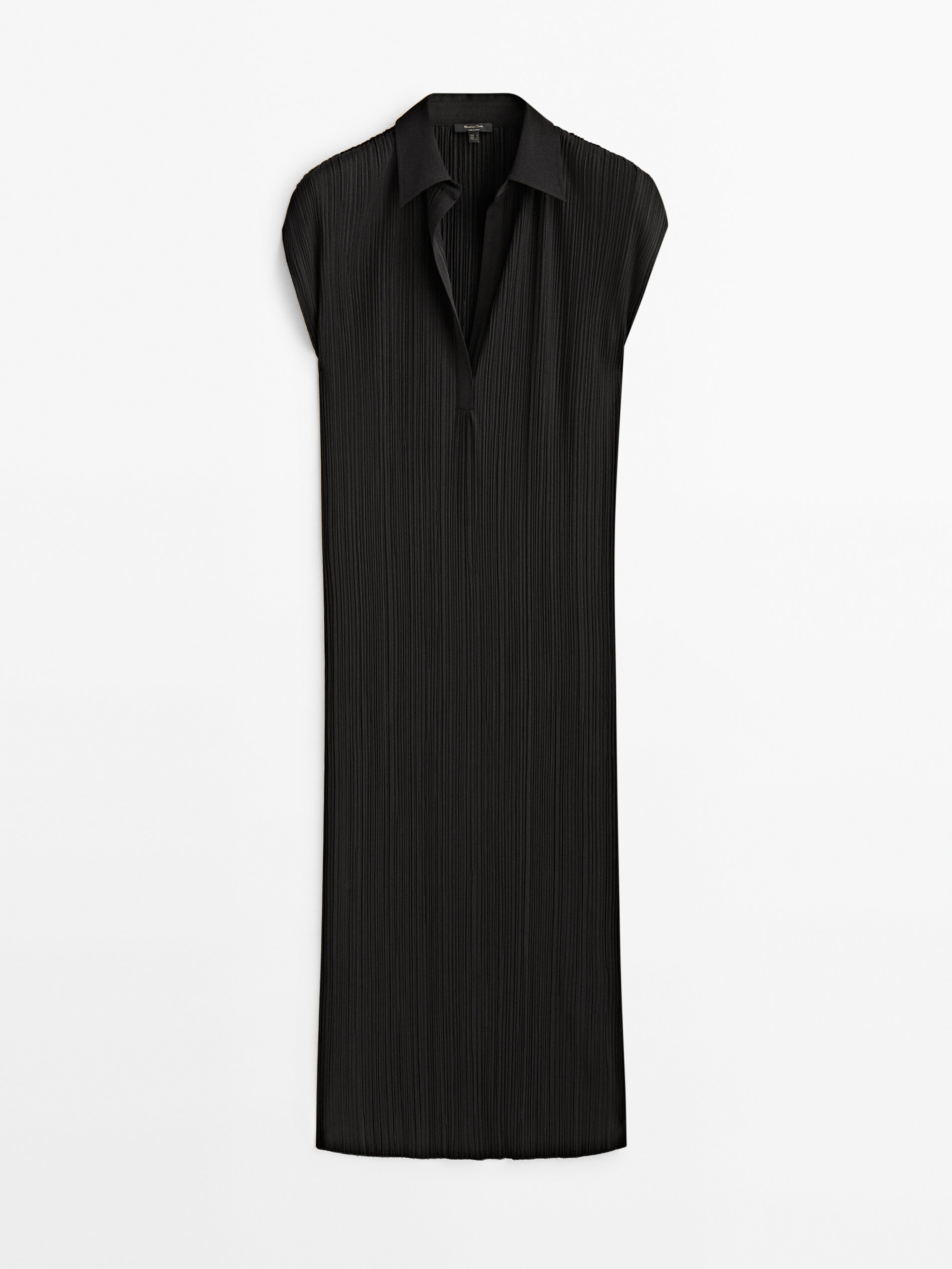 Vestido Polo Plissado - PRETO