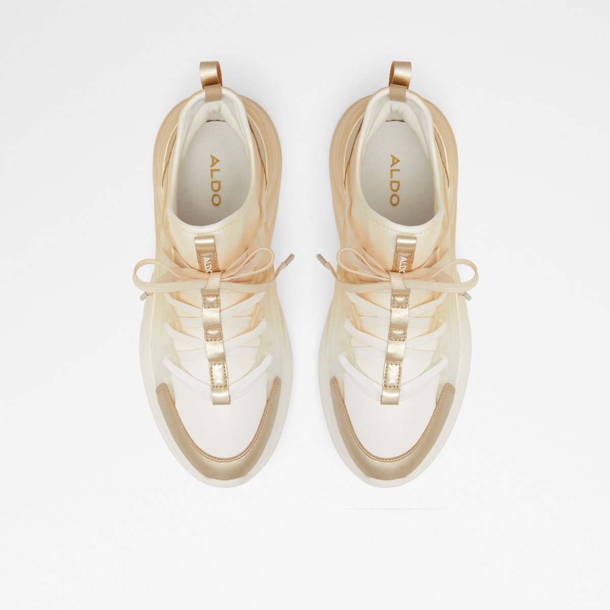 Dwardoniii Gold-Clear Multi Women Platform and wedge sneakers