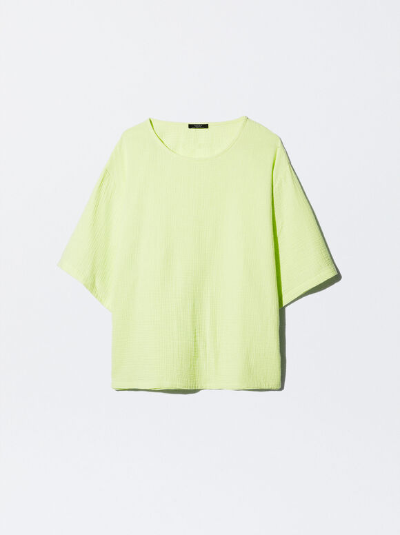 Camiseta de algodão texturizado - Verde