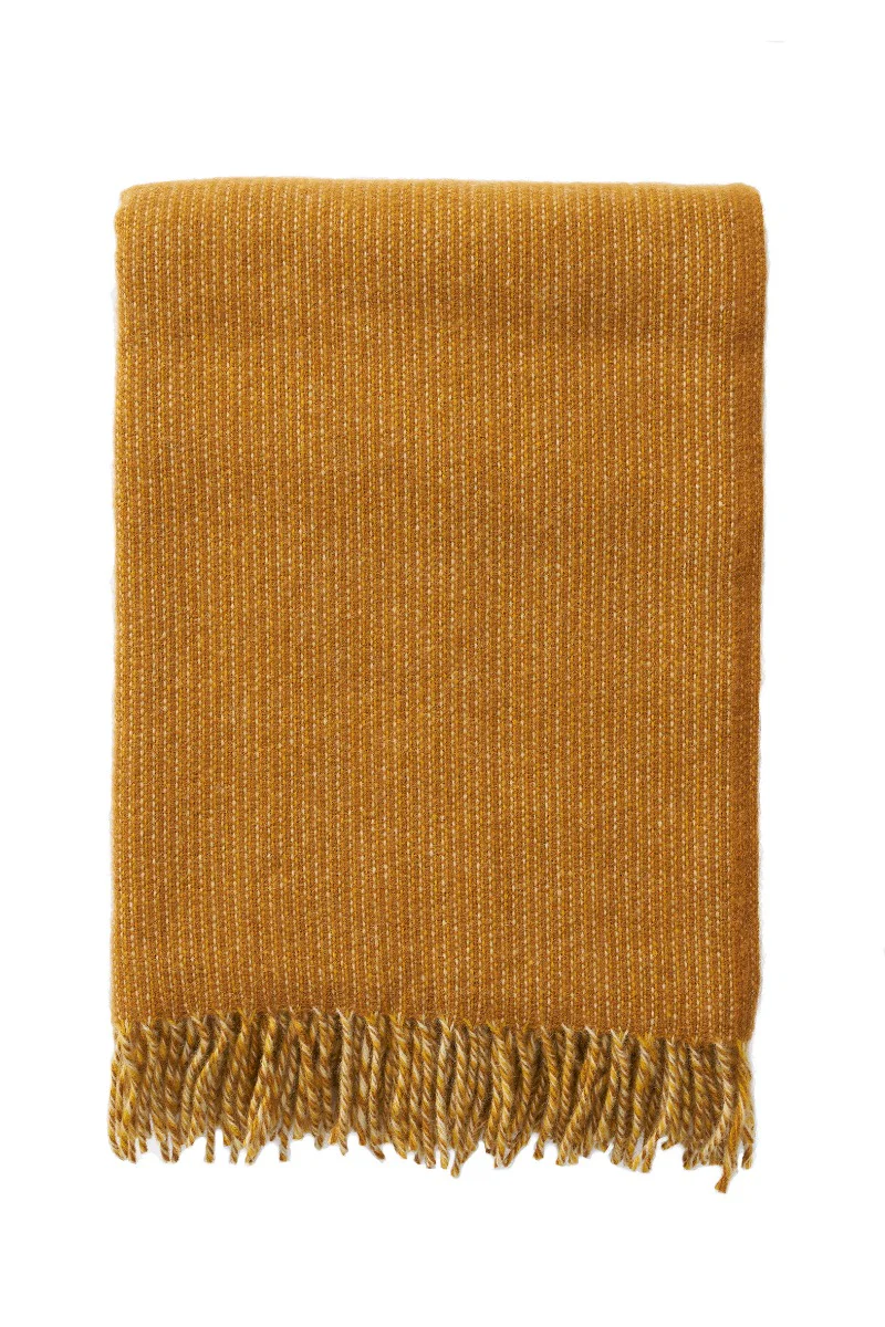 Klippan Yllefabrik  Wolly tæppe, Mustard - 120x170 cm.