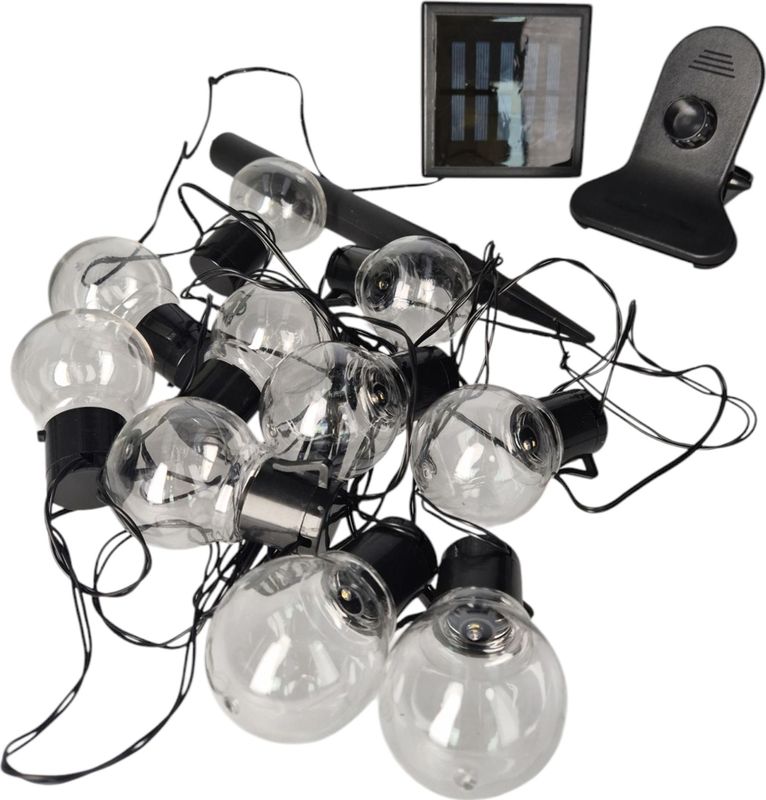 Benson Lichtsnoer op zonne-energie - 10 LED lampen - 6 meter - IP44 - Automatische inschakeling